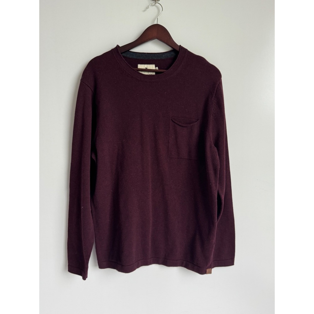 The Normal Brand Men Burgundy Crewneck Sweater Rugged Outdoor Knit Large gorp